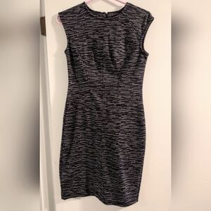 Navy and White Sleeveless Dress